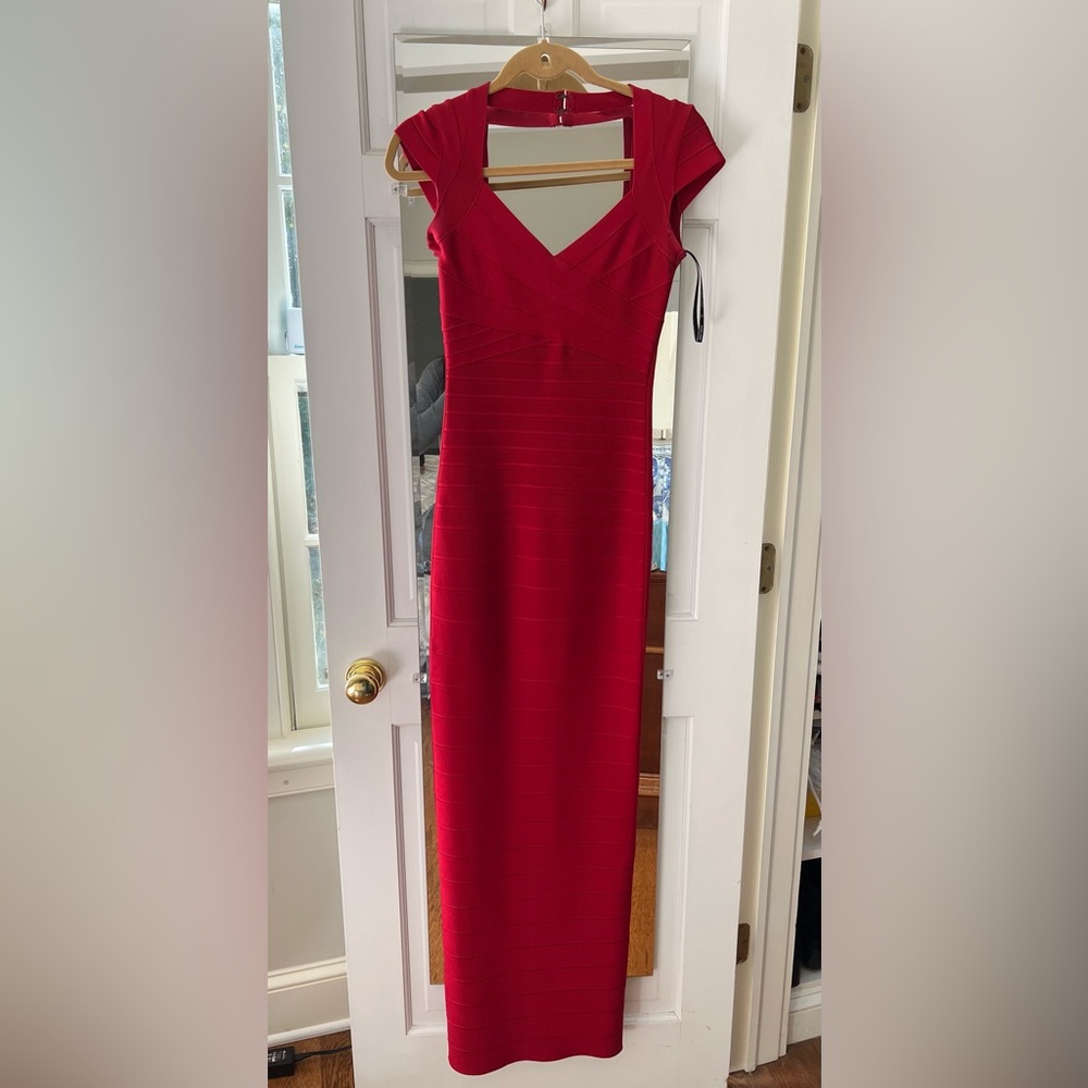 New w/ tag Herve Leger Red Long Dress